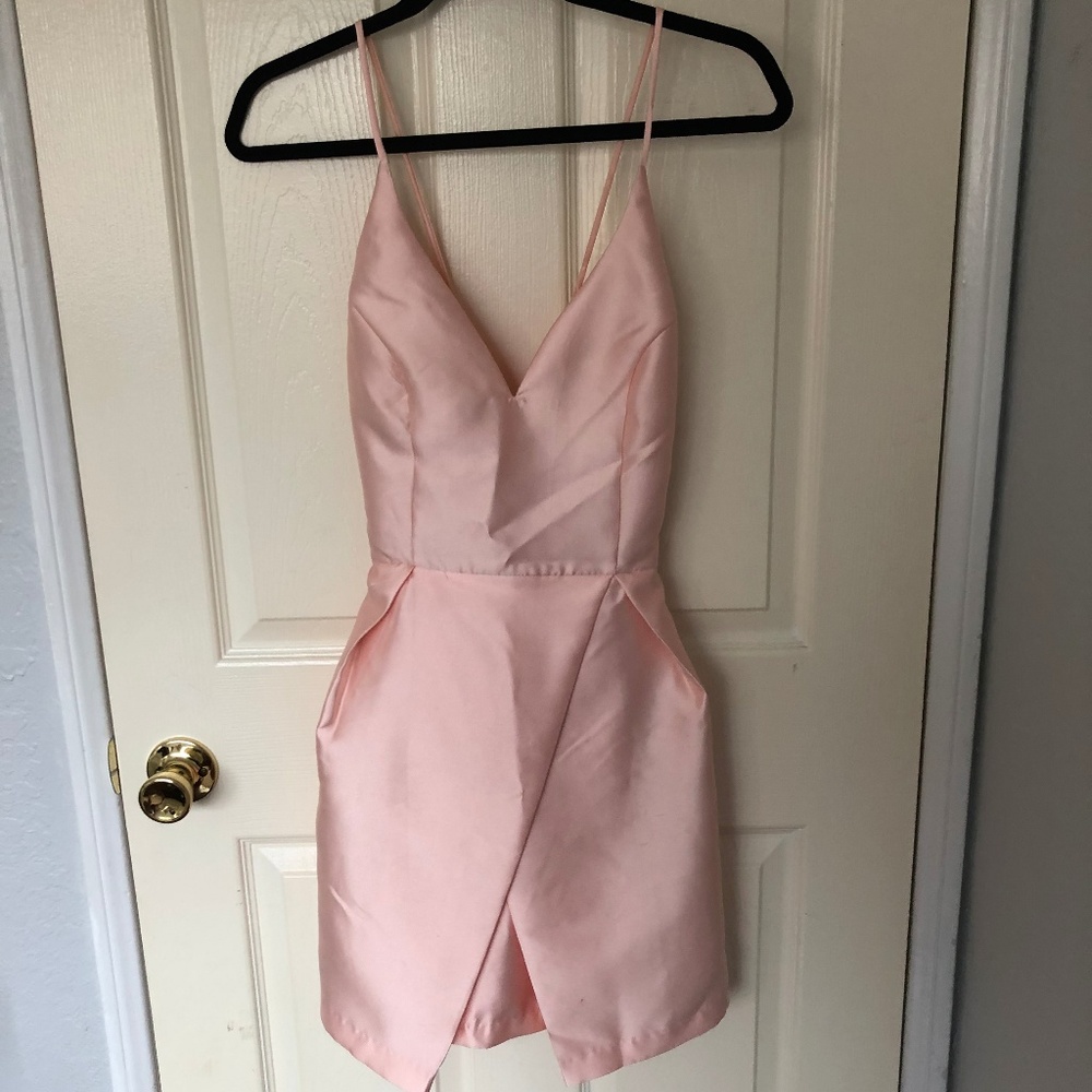 F21 Blush Pink Pleated Satin Dress || Chic Classy